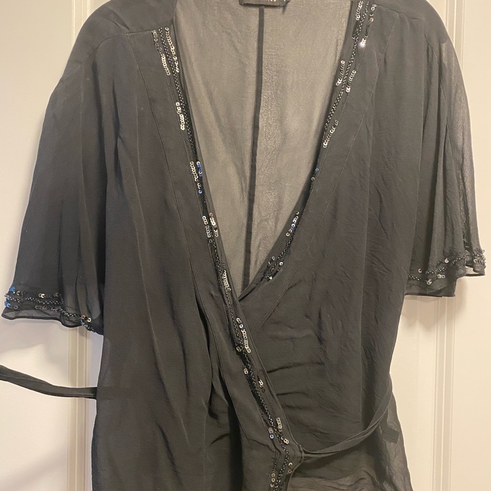 Sheer wrap blouse